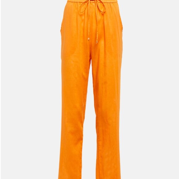 NWOT - Bananhot High Waist Drawstring Pants - Orange - Size M / L - Picture 2 of 8